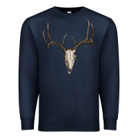 Navy Deer Skull Premium Sweatshirt - RanaPortraitStore