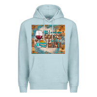 Blue Mist all i need are books and wine Premium Hoodie - JahusDesignShop