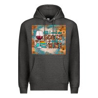 Charcoal Heather all i need are books and wine Premium Hoodie - JahusDesignShop