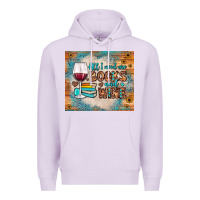 Lilac all i need are books and wine Premium Hoodie - JahusDesignShop