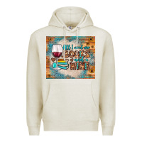 Oatmeal Heather all i need are books and wine Premium Hoodie - JahusDesignShop