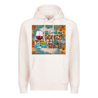 Pale Pink all i need are books and wine Premium Hoodie - JahusDesignShop
