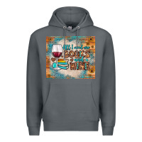Rock all i need are books and wine Premium Hoodie - JahusDesignShop