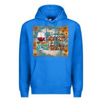True Royal all i need are books and wine Premium Hoodie - JahusDesignShop
