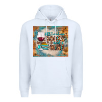 White all i need are books and wine Premium Hoodie - JahusDesignShop