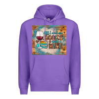 Purple all i need are books and wine Premium Hoodie - JahusDesignShop