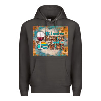 Smoke all i need are books and wine Premium Hoodie - JahusDesignShop