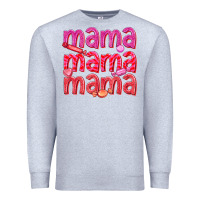 Heather Grey mama mama mama valentines day Premium Sweatshirt - texasbilliewilder