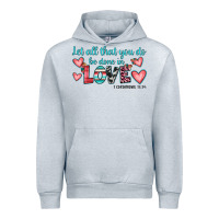 Heather Grey let all that you do be done in love Urban Hoodie - JahusDesignShop