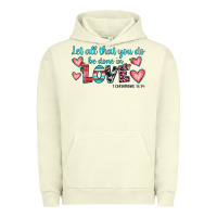 Pigment Pistachio let all that you do be done in love Urban Hoodie - JahusDesignShop