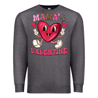 Charcoal Heather mamas valentine with cute heart Premium Sweatshirt - texasbilliewilder