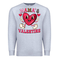 Heather Grey mamas valentine with cute heart Premium Sweatshirt - texasbilliewilder