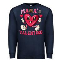 Navy mamas valentine with cute heart Premium Sweatshirt - texasbilliewilder