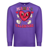 Purple mamas valentine with cute heart Premium Sweatshirt - texasbilliewilder