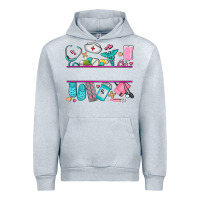 Heather Grey nurse elements with costom name Urban Hoodie - AdoDesignShop