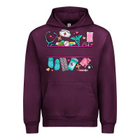 Mauve Wine nurse elements with costom name Urban Hoodie - AdoDesignShop