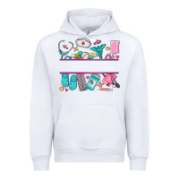 White nurse elements with costom name Urban Hoodie - AdoDesignShop