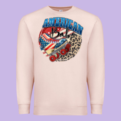 American Babe Premium Sweatshirt Designed By Zillion Design Studio
