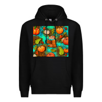 Black pumpkin spice and pumpkin Premium Hoodie - AdoDesignShop