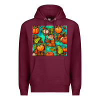 Burgundy pumpkin spice and pumpkin Premium Hoodie - AdoDesignShop