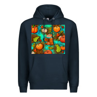 Navy pumpkin spice and pumpkin Premium Hoodie - AdoDesignShop