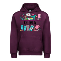 Mauve Wine nurse elements with costom name Urban Hoodie - AdoDesignShop