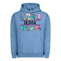 Pigment Pebble Blue nurse elements with costom name Urban Hoodie - AdoDesignShop