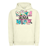 Pigment Pistachio nurse elements with costom name Urban Hoodie - AdoDesignShop