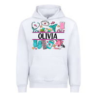 White nurse elements with costom name Urban Hoodie - AdoDesignShop