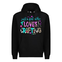 Black just a girl who loves crafting Premium Hoodie - AdoDesignShop