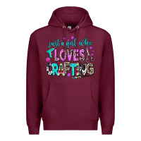 Burgundy just a girl who loves crafting Premium Hoodie - AdoDesignShop