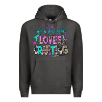 Charcoal Heather just a girl who loves crafting Premium Hoodie - AdoDesignShop