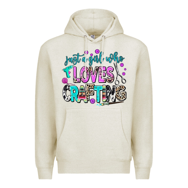 Just A Girl Who Loves Crafting Premium Hoodie by AdoDesignShop | Teevron