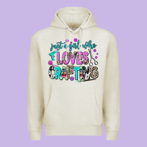 Just A Girl Who Loves Crafting Premium Hoodie Designed By Adodesignshop