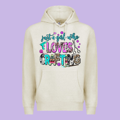 Just A Girl Who Loves Crafting Premium Hoodie Designed By Adodesignshop