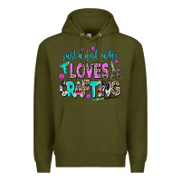 Army Green just a girl who loves crafting Premium Hoodie - AdoDesignShop