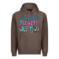 Coffee just a girl who loves crafting Premium Hoodie - AdoDesignShop