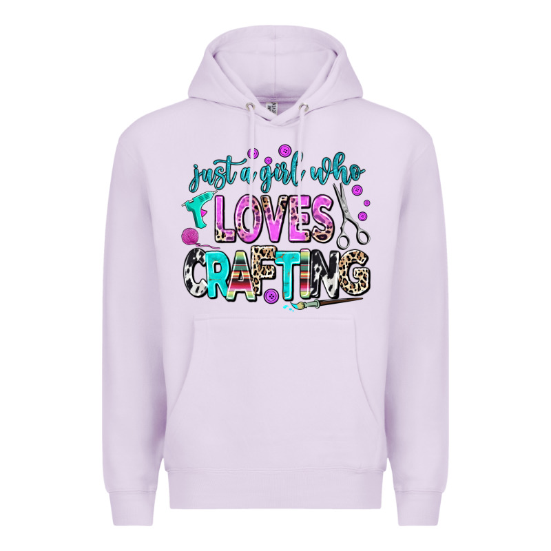 Just A Girl Who Loves Crafting Premium Hoodie by AdoDesignShop | Teevron