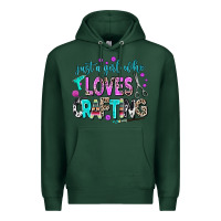 Sports Green just a girl who loves crafting Premium Hoodie - AdoDesignShop