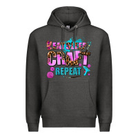 Charcoal Heather eat sleep craft repeat Premium Hoodie - AdoDesignShop