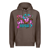 Coffee eat sleep craft repeat Premium Hoodie - AdoDesignShop