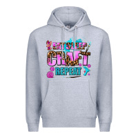 Heather Grey eat sleep craft repeat Premium Hoodie - AdoDesignShop