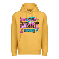 Mustard eat sleep craft repeat Premium Hoodie - AdoDesignShop