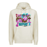Oatmeal Heather eat sleep craft repeat Premium Hoodie - AdoDesignShop