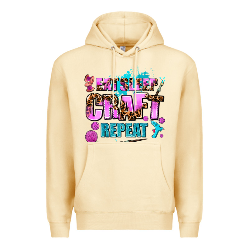 Eat Sleep Craft Repeat Premium Hoodie by AdoDesignShop | Teevron