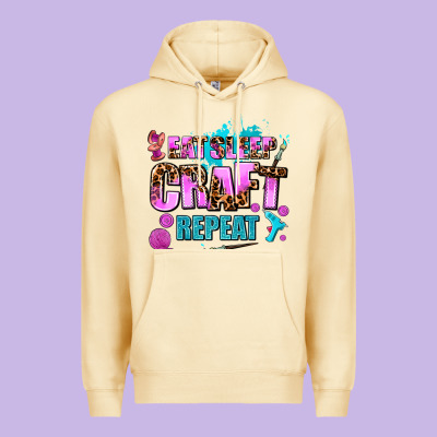 Eat Sleep Craft Repeat Premium Hoodie Designed By Adodesignshop