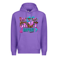 Purple eat sleep craft repeat Premium Hoodie - AdoDesignShop