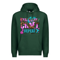 Sports Green eat sleep craft repeat Premium Hoodie - AdoDesignShop