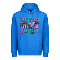 True Royal eat sleep craft repeat Premium Hoodie - AdoDesignShop