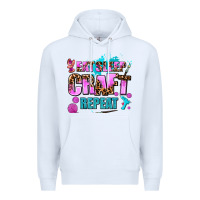 White eat sleep craft repeat Premium Hoodie - AdoDesignShop